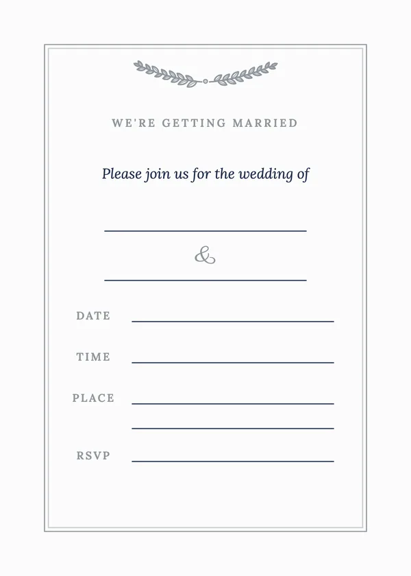 Fill-in — Fill-in wedding invitation