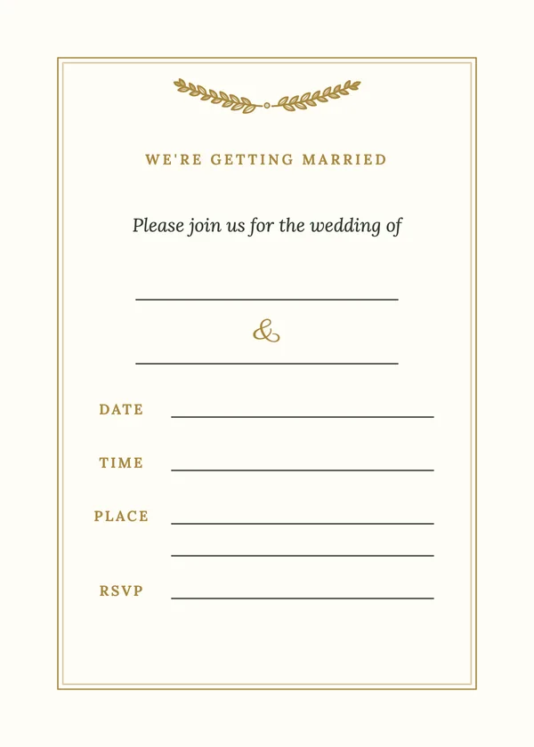 Fill-in — Fill-in wedding invitation
