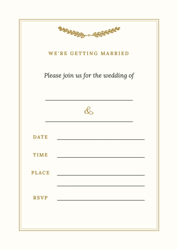 Fill-in — Fill-in wedding invitation