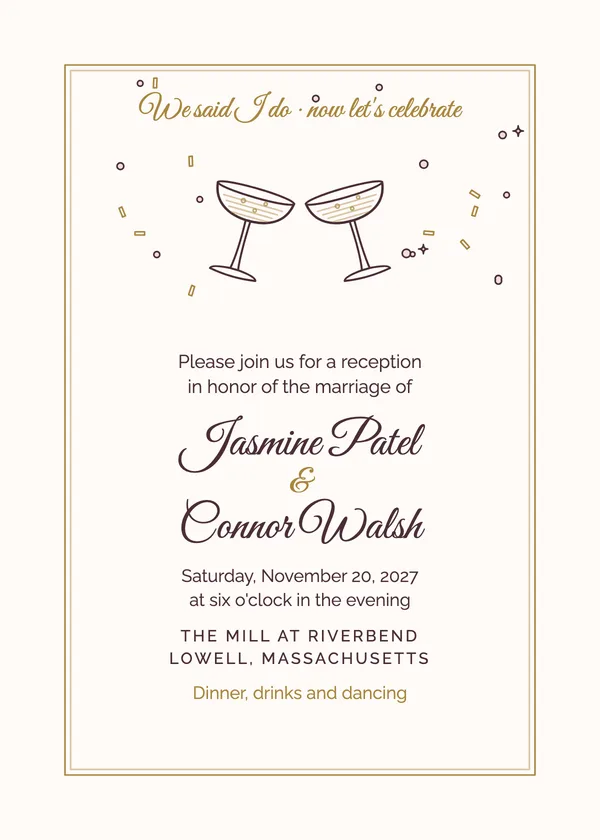 Reception Only — Reception Only wedding invitation