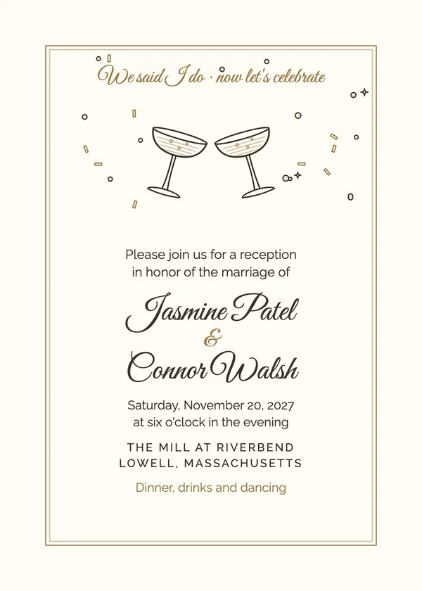 Reception Only — Reception Only wedding invitation