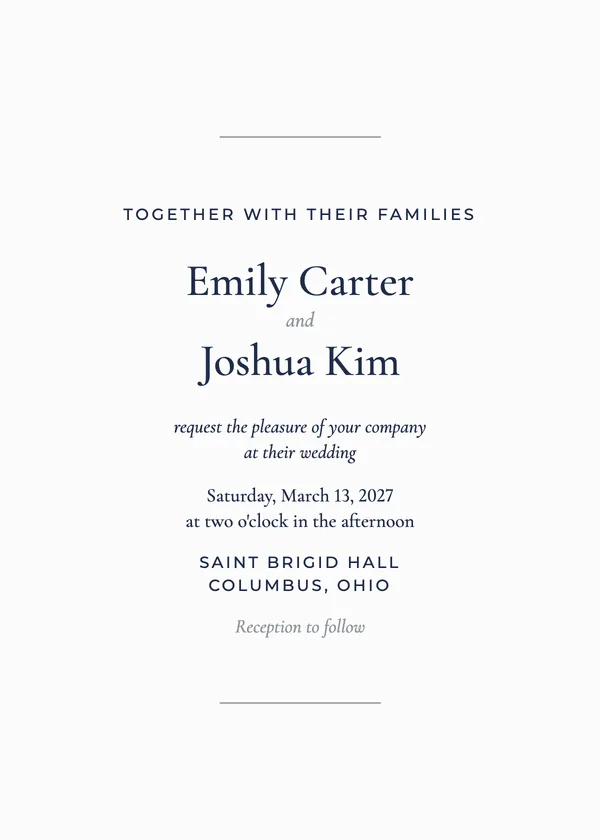 Simple Type — Simple Type wedding invitation