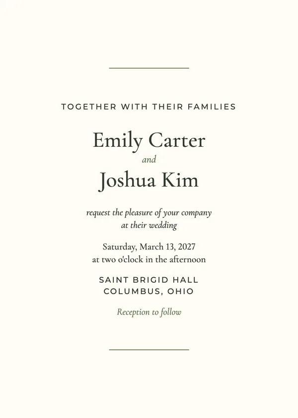 Simple Type — Simple Type wedding invitation
