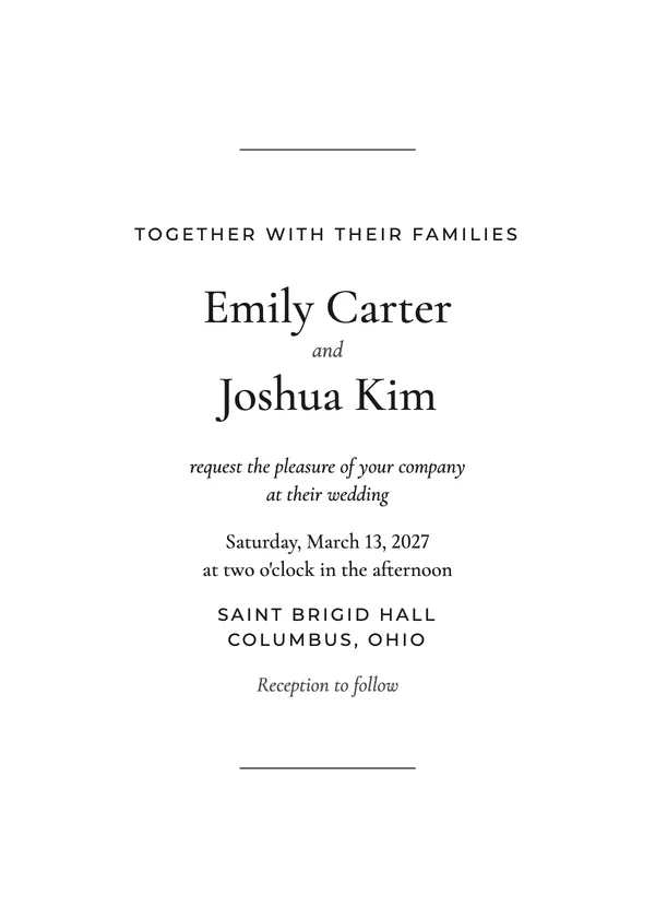 Simple Type — Simple Type wedding invitation