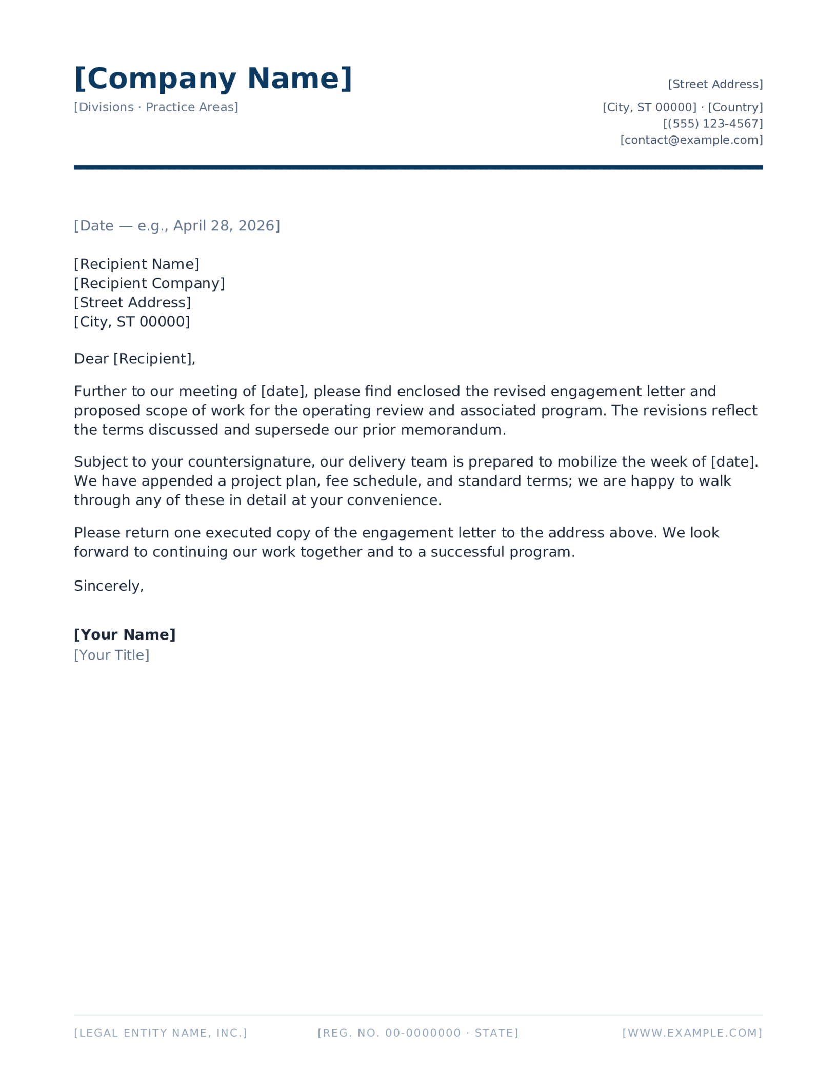 Corporate Blue, Split Header letterhead template preview