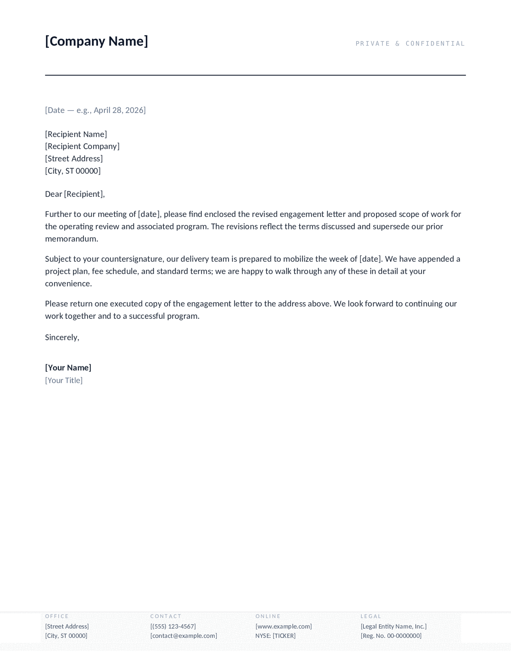 Footer Data Block letterhead template preview