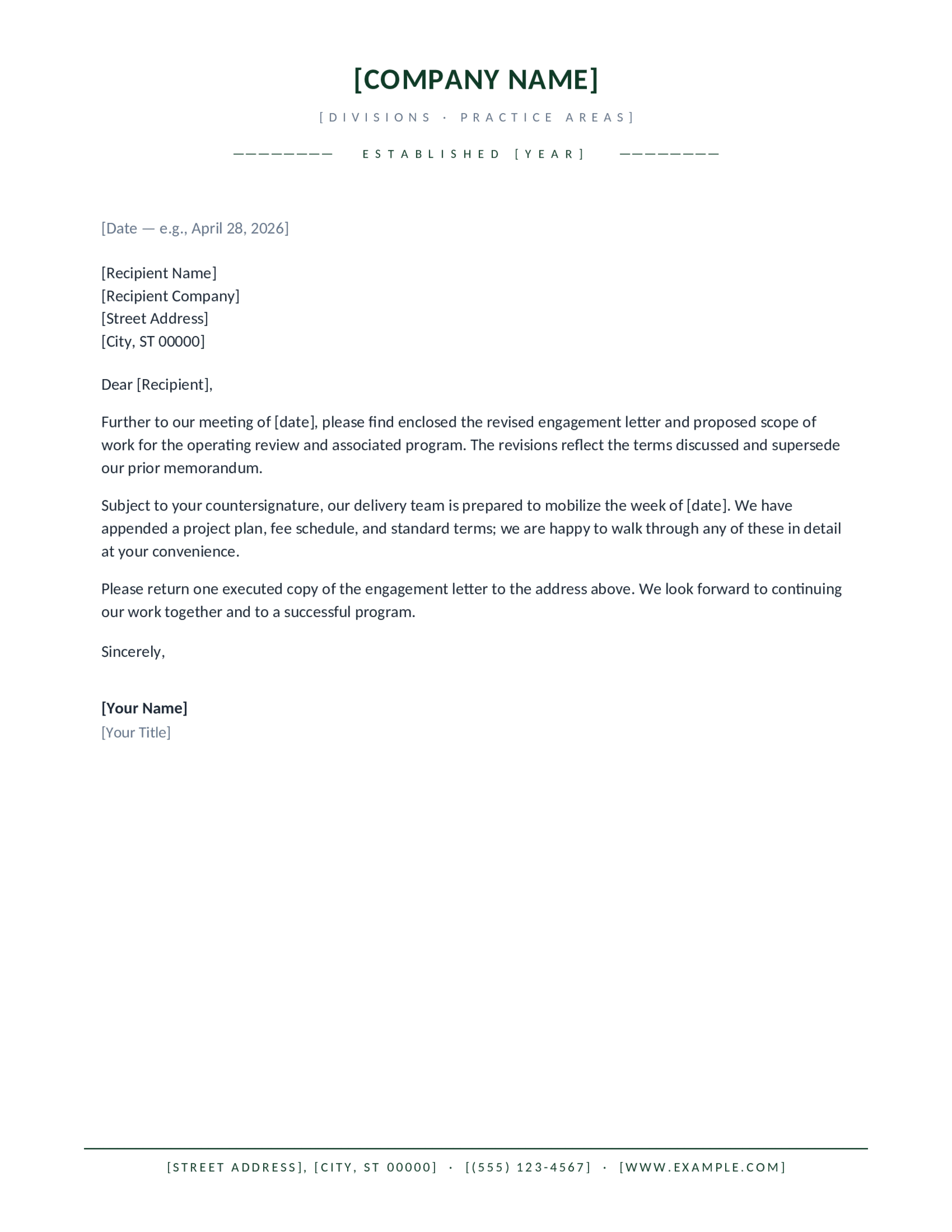 Forest Conservative letterhead template preview