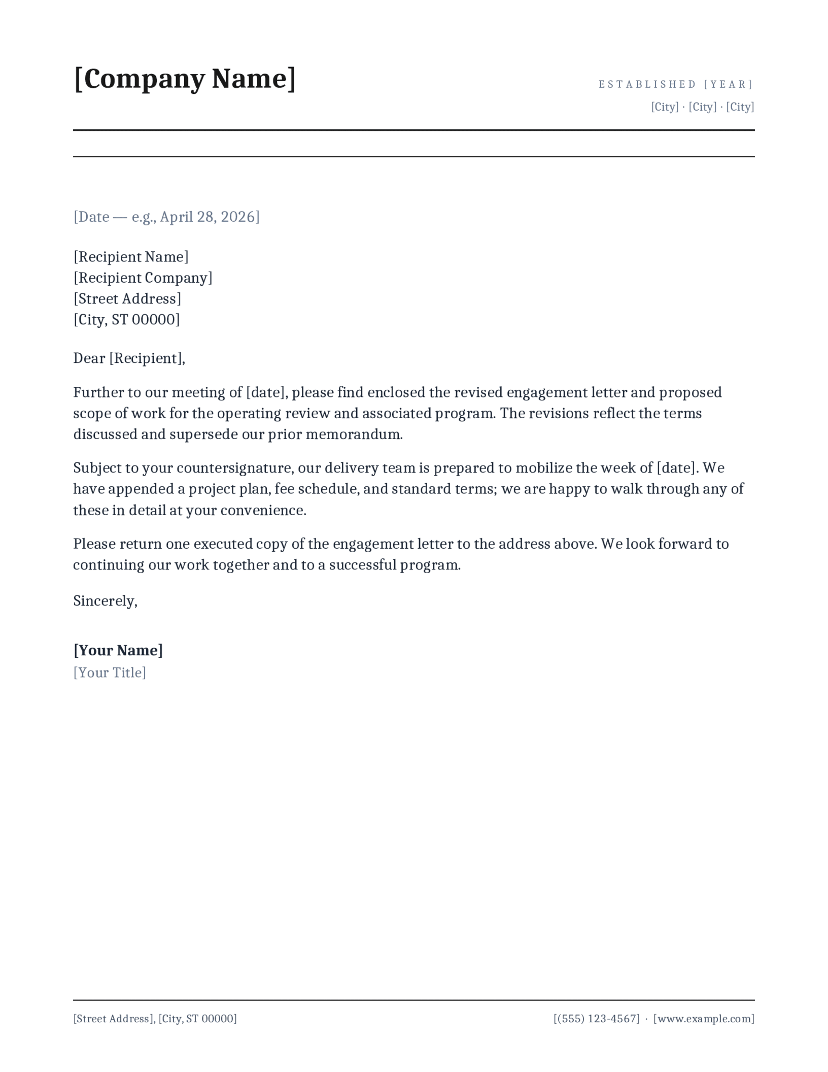 Plex Serif, Institutional letterhead template preview