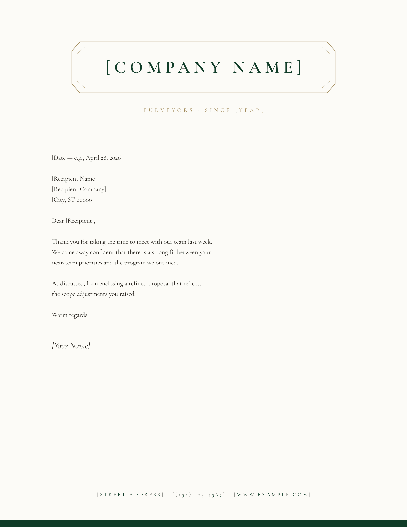 Estate Plaque letterhead preview