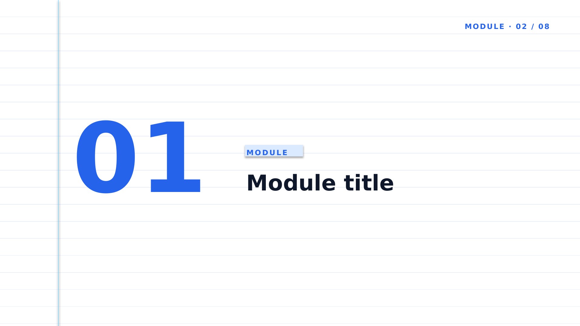 Coursebook — Sky Blue slide 2: Module divider