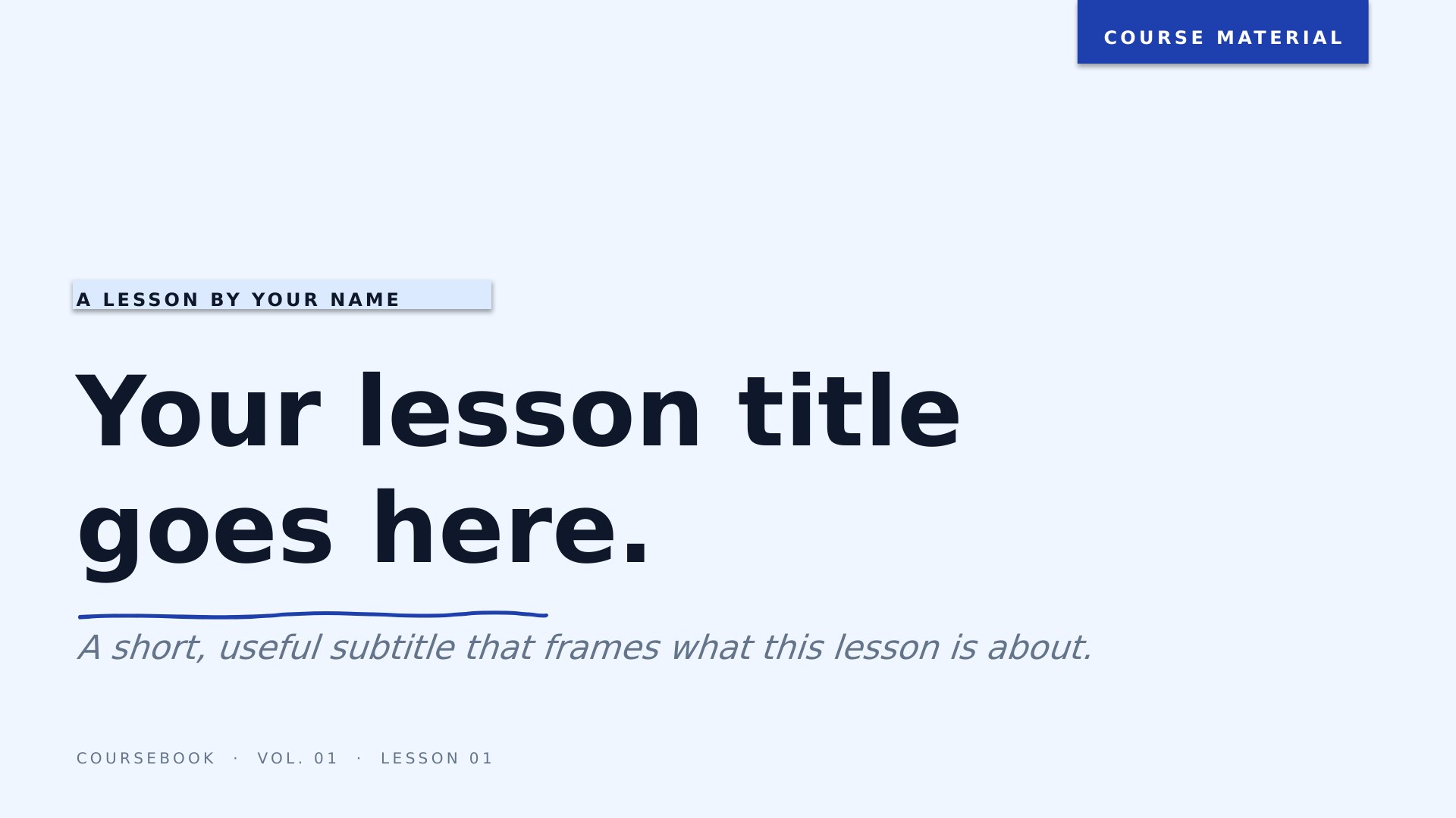 Coursebook — Slate Blue slide 1: Title cover