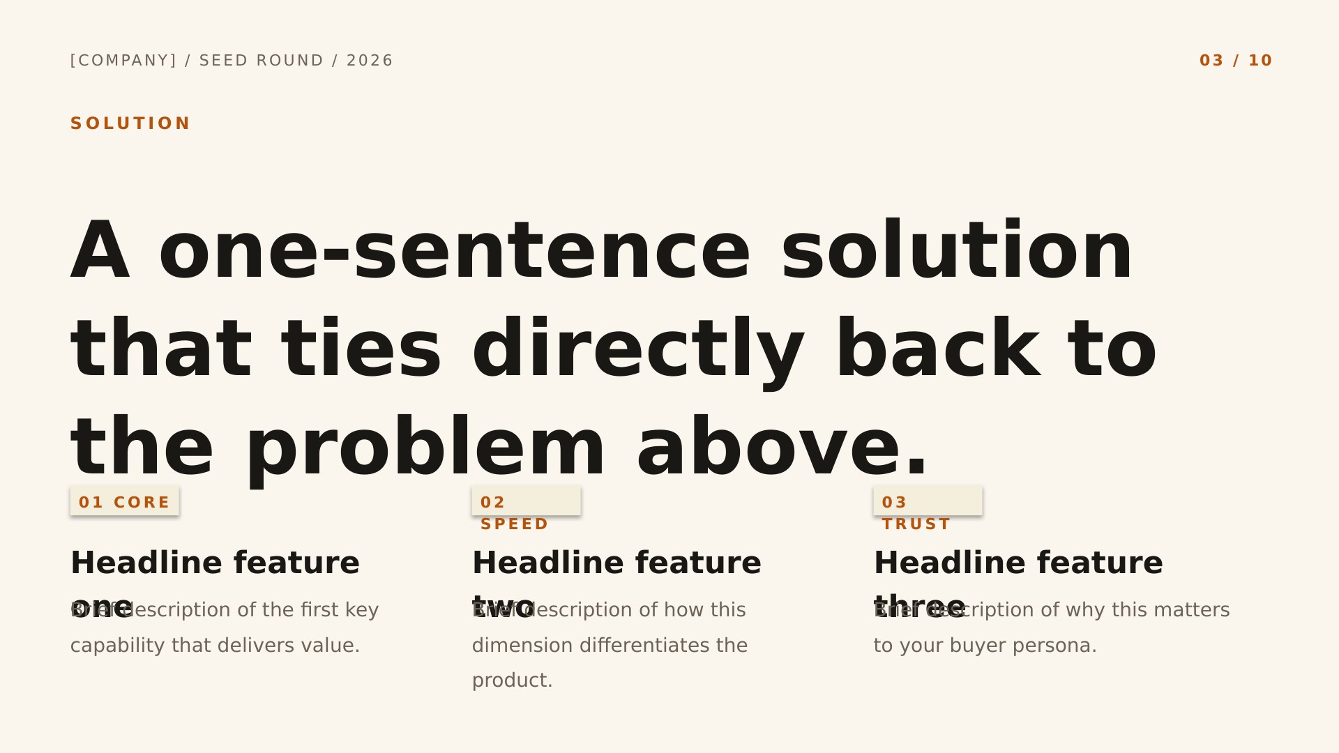 Forge — Editorial Founder Story slide 3: Solution