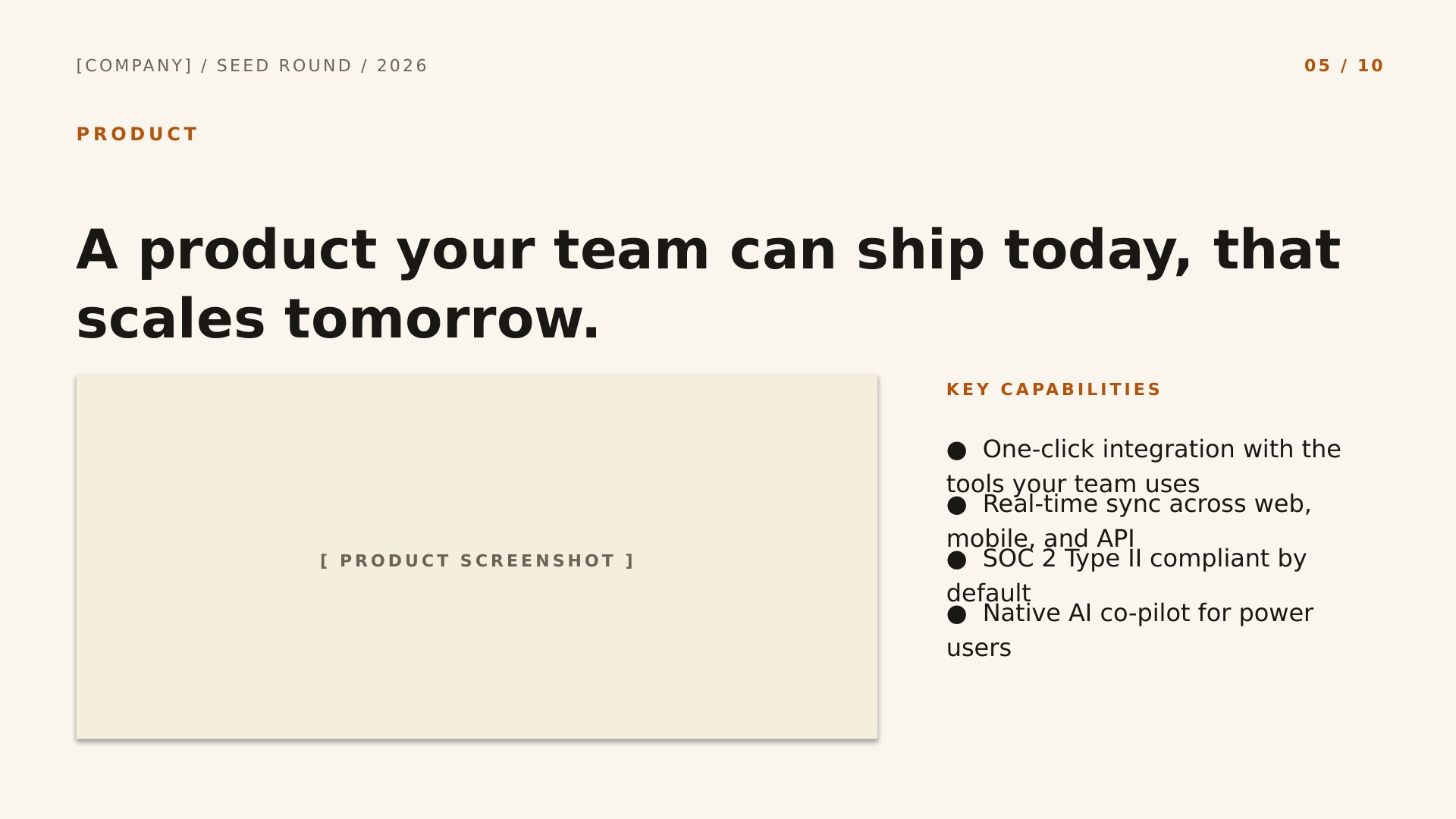 Forge — Editorial Founder Story slide 5: Product