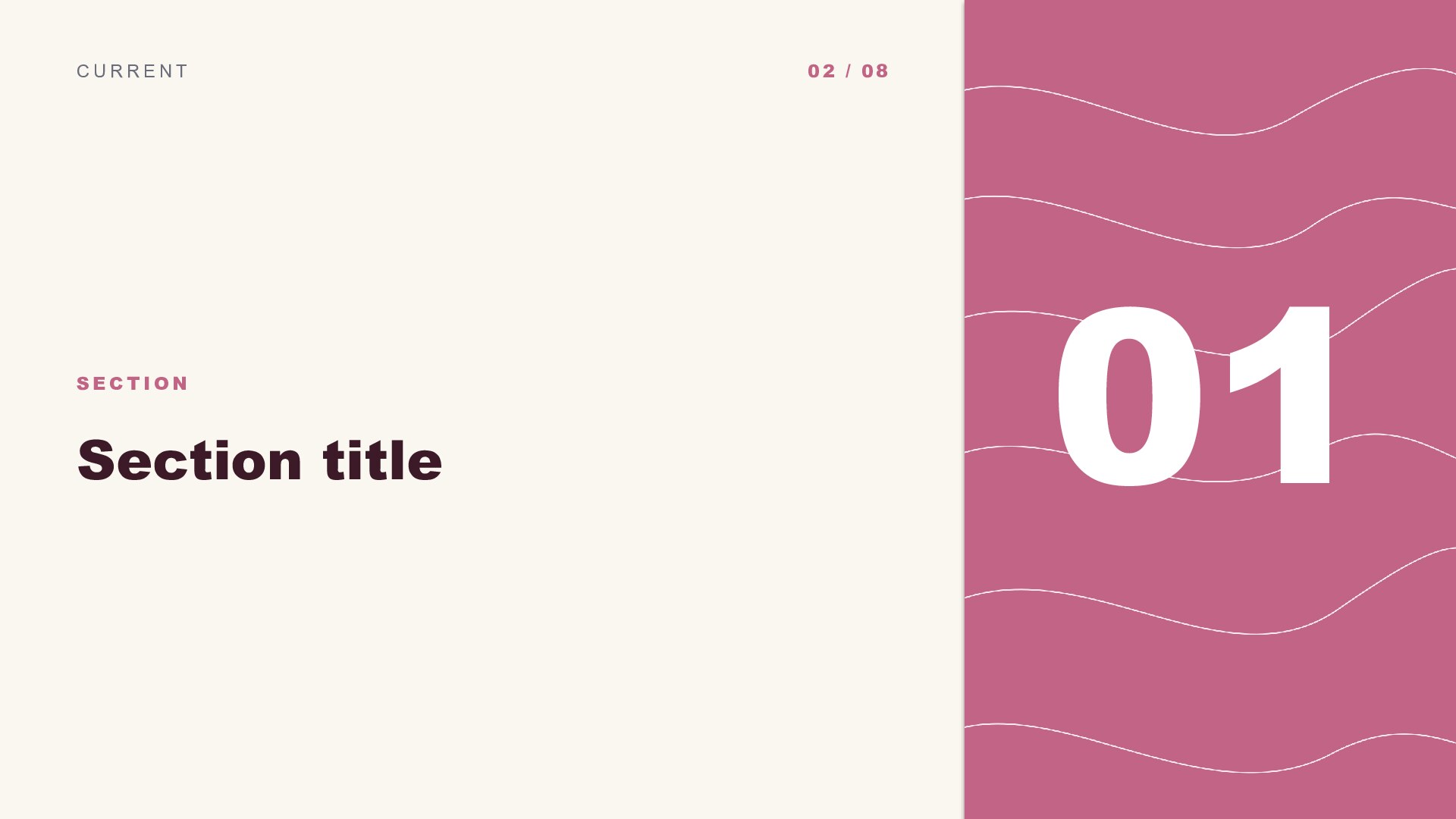 Lines — Pink slide 2: Section divider