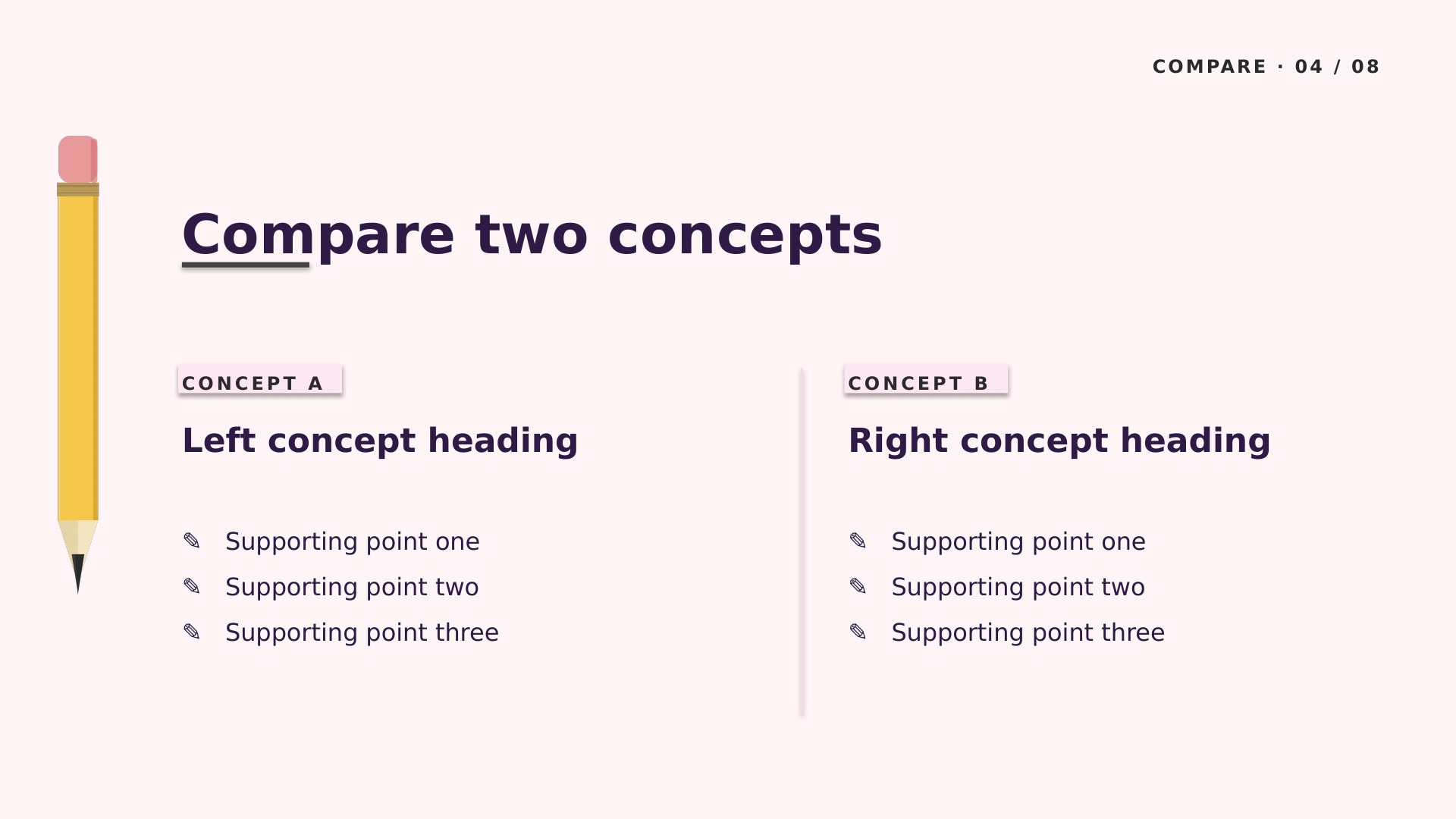 Pencil Box — Floral slide 4: Two-concept compare
