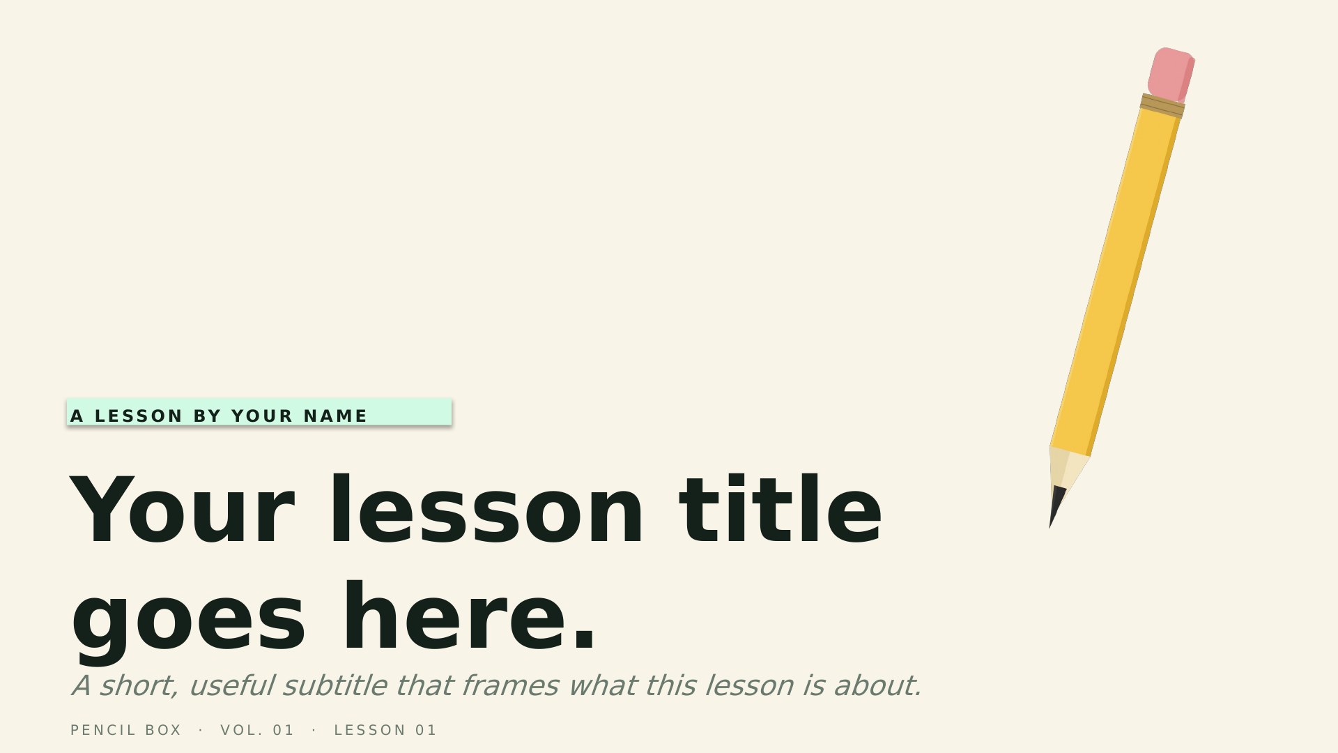 Pencil Box — Forest slide 1: Title cover