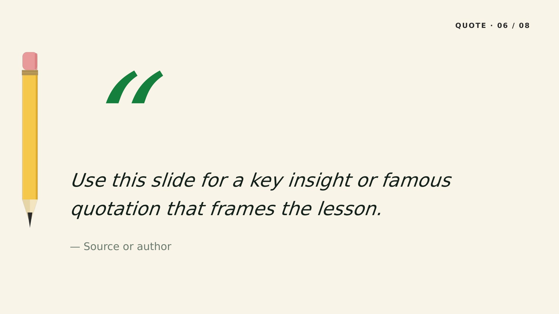 Pencil Box — Forest slide 6: Key quote