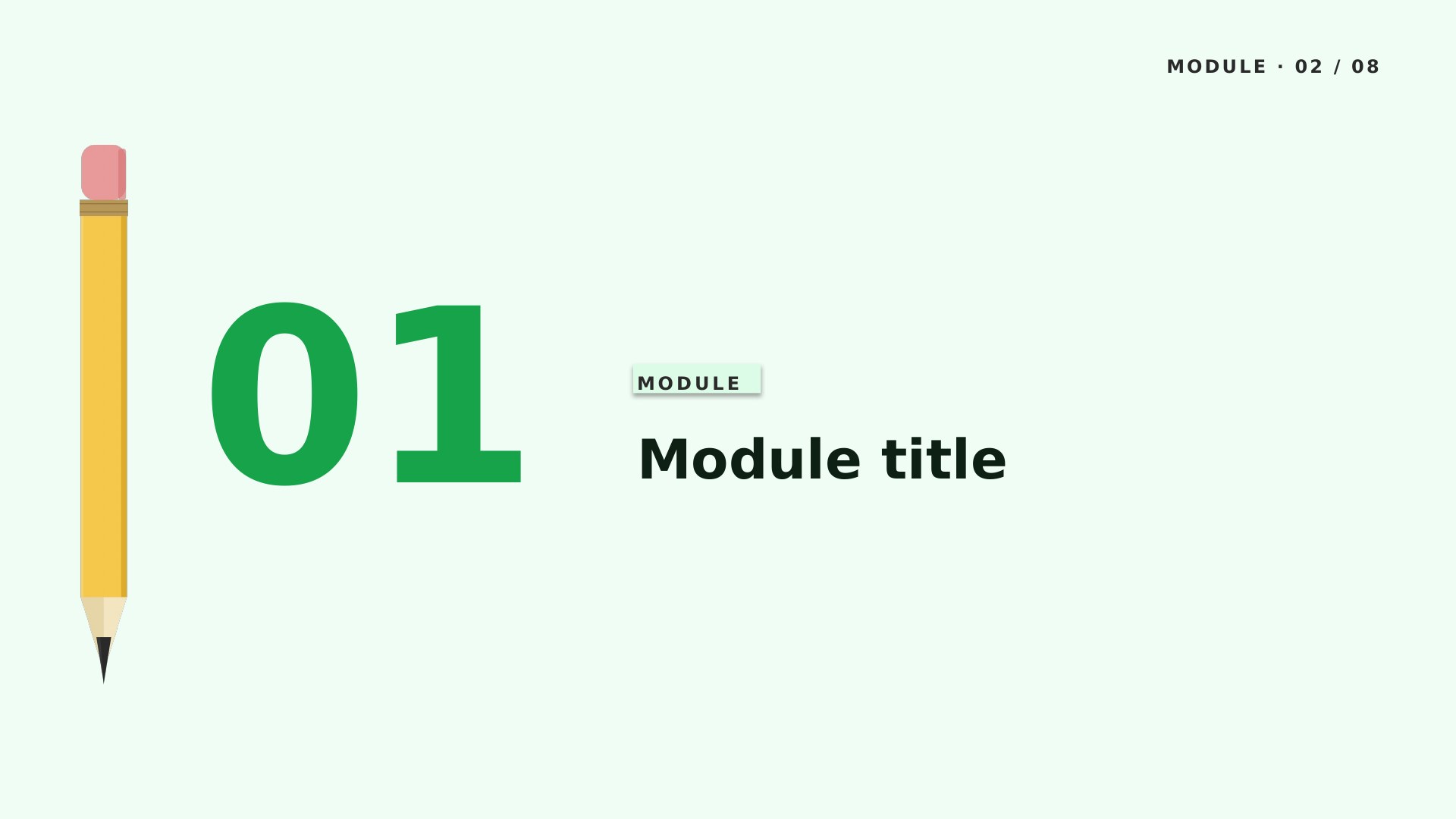 Pencil Box — Mint slide 2: Module divider