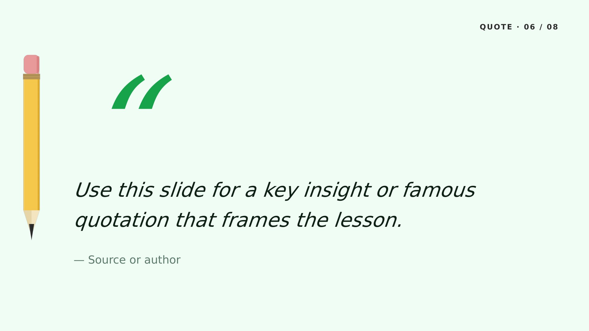 Pencil Box — Mint slide 6: Key quote
