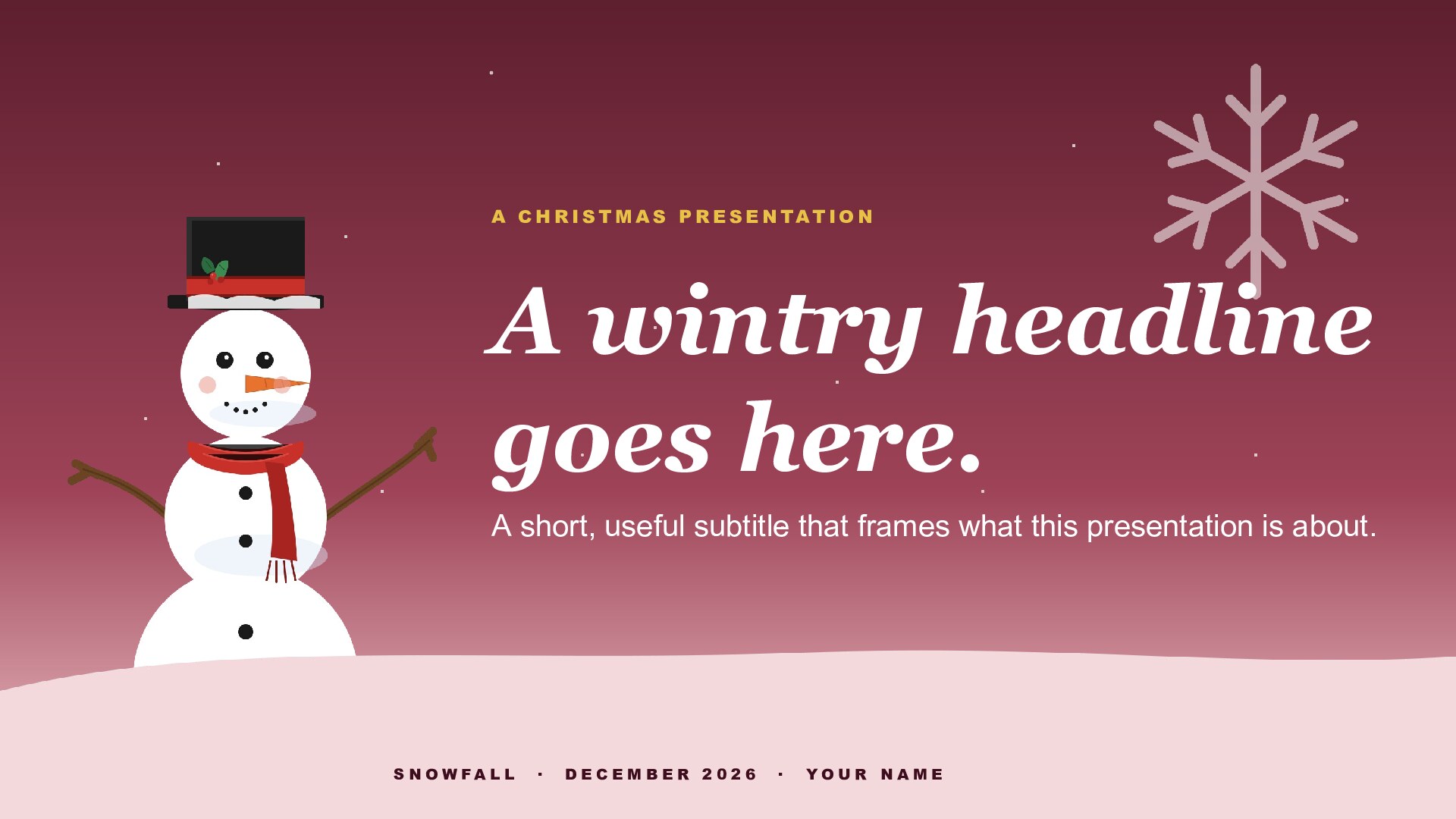 Snowfall — Cardinal slide 1: Title cover