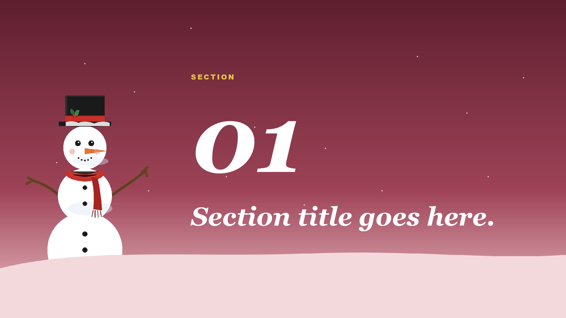 Snowfall — Cardinal slide 2: Section divider
