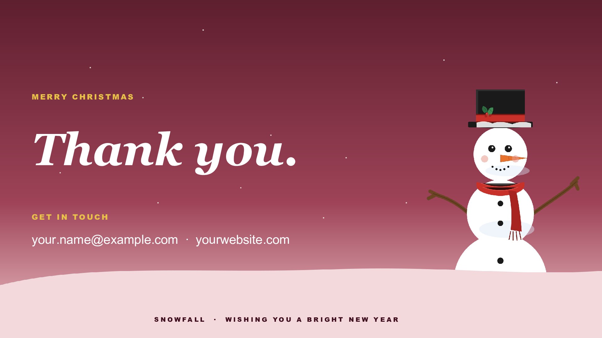 Snowfall — Cardinal slide 8: Closing