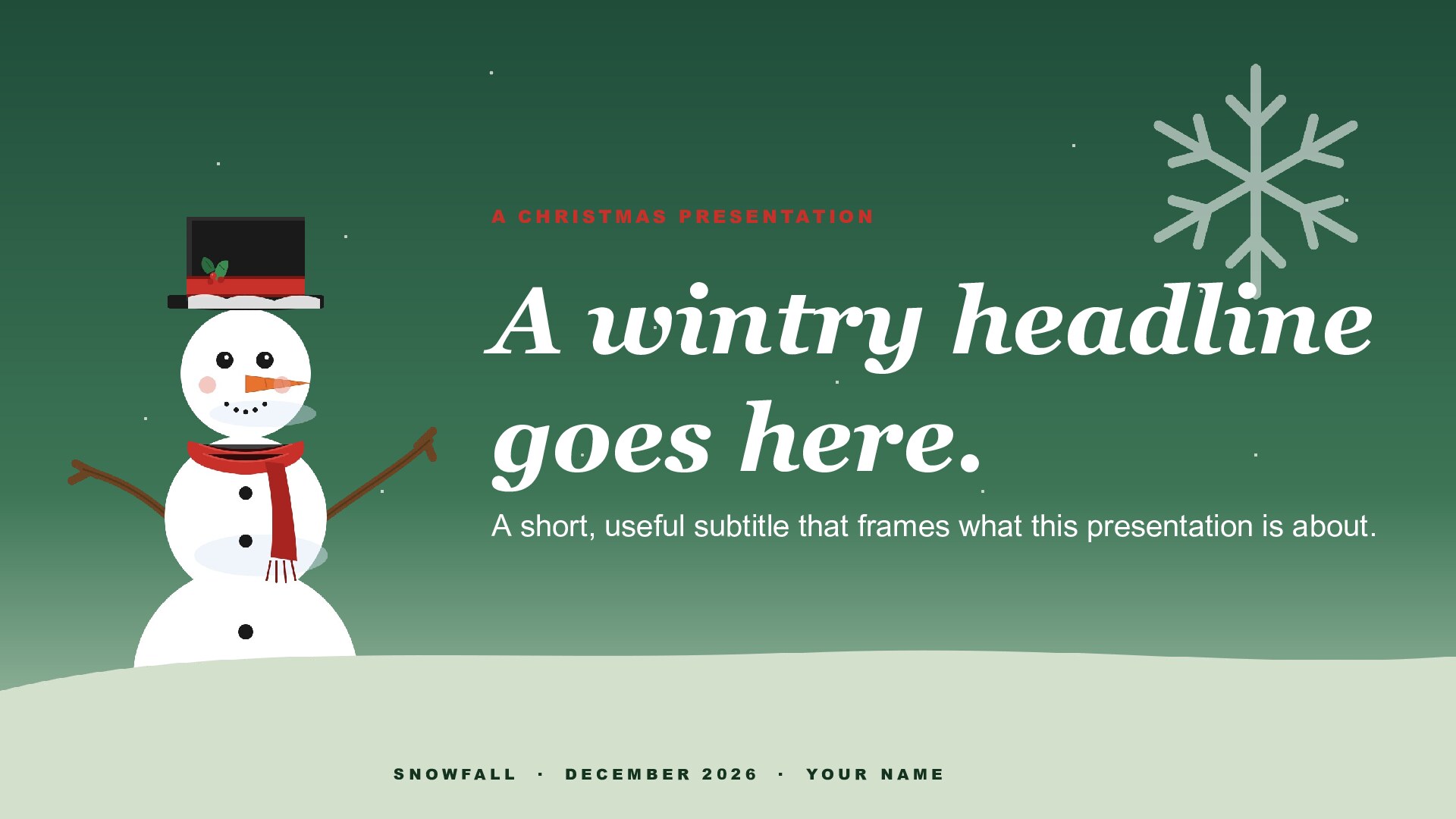 Snowfall — Pine slide 1: Title cover