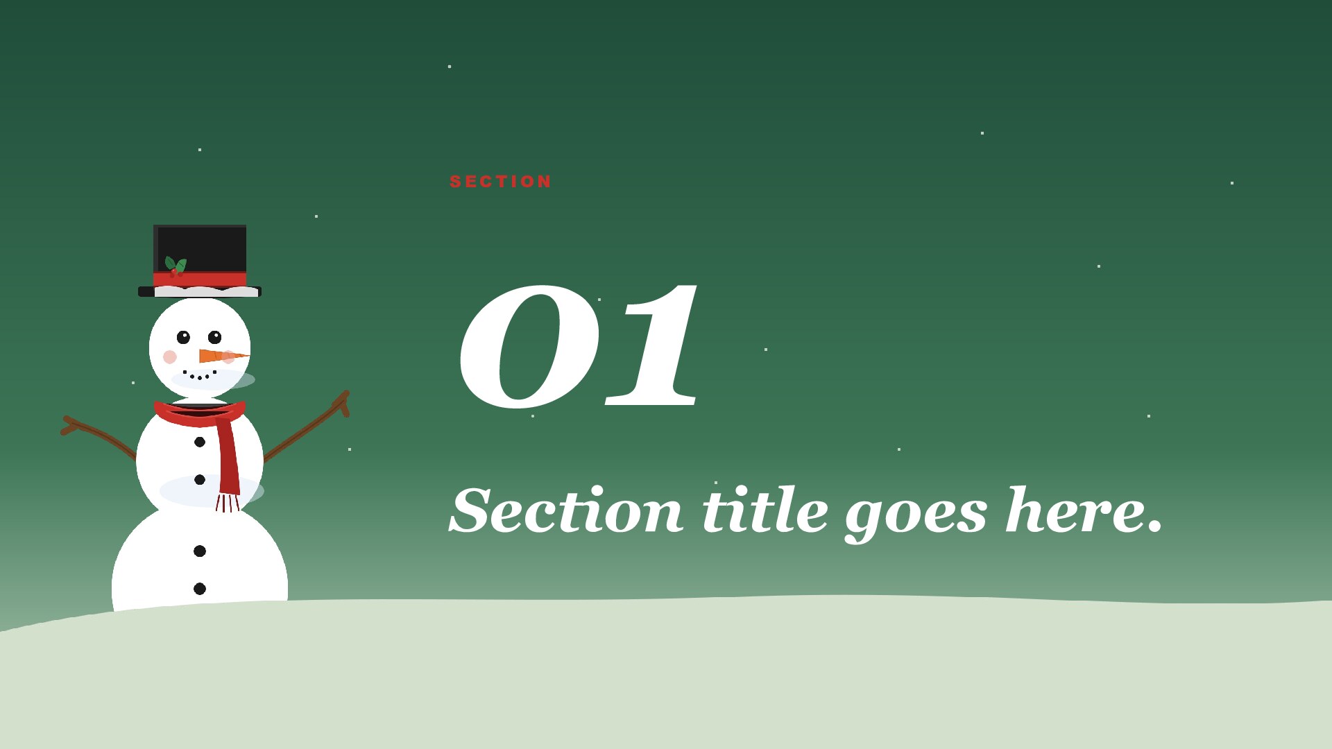 Snowfall — Pine slide 2: Section divider