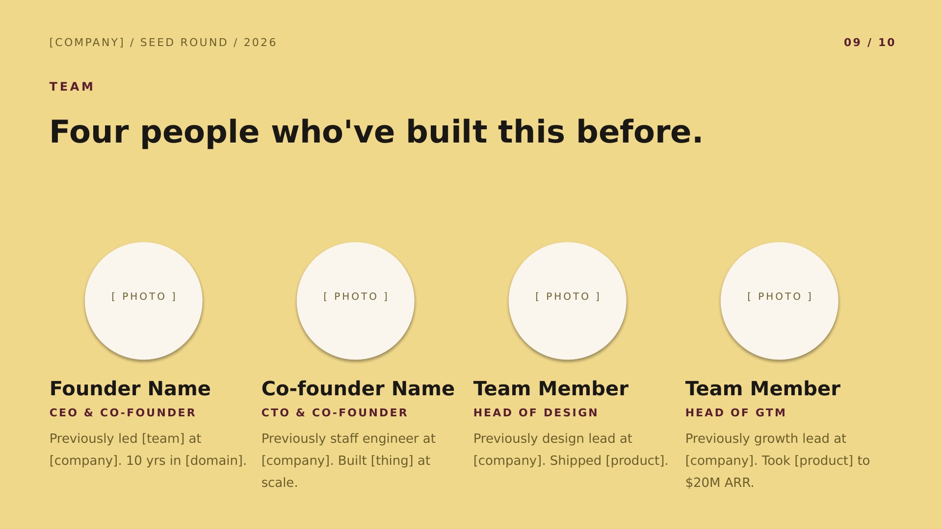 Spectrum — Curated Color Per Slide slide 9: Team