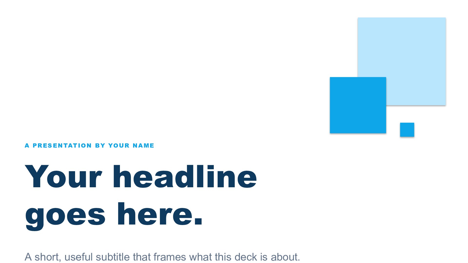 Squares — Blue slide 1: Title cover