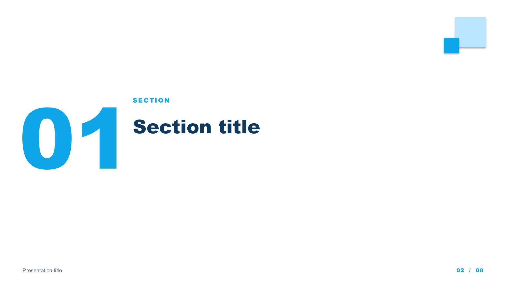 Squares — Blue slide 2: Section divider