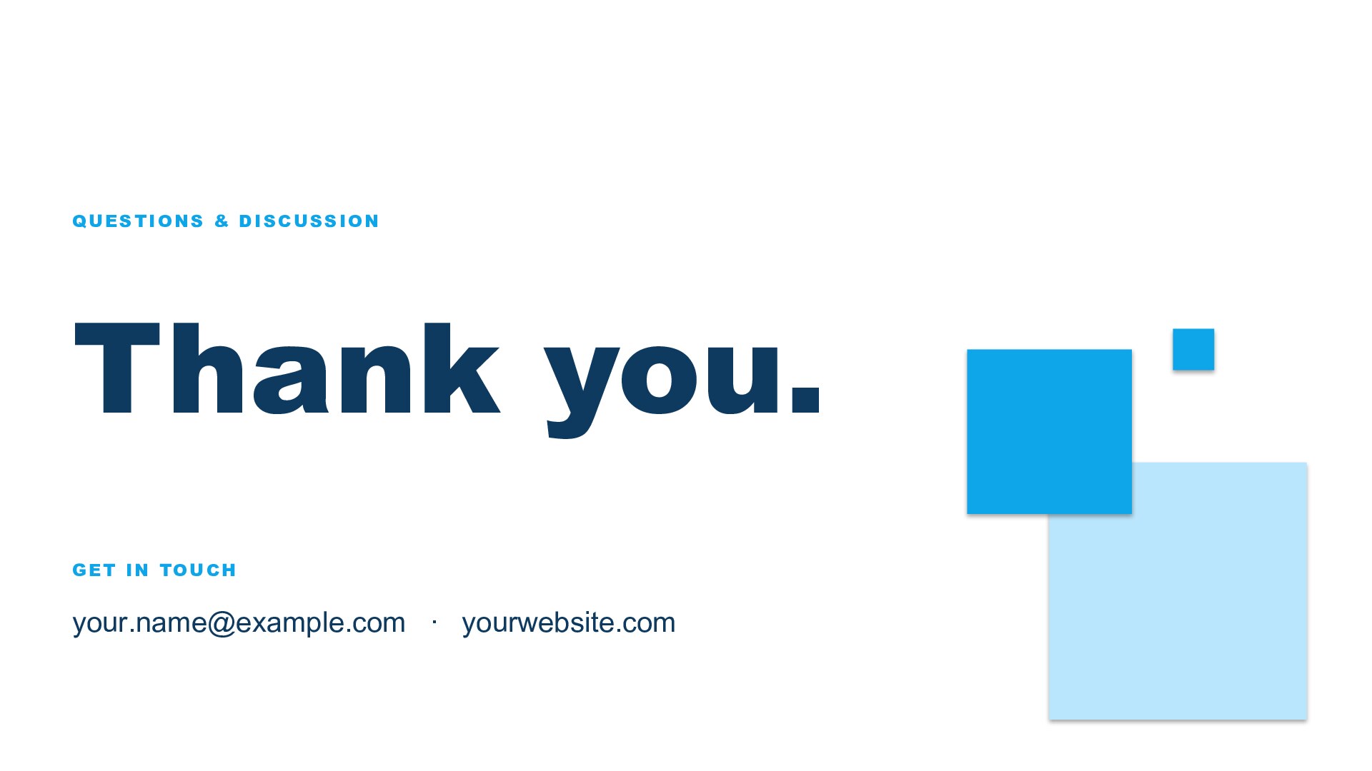 Squares — Blue slide 8: Closing