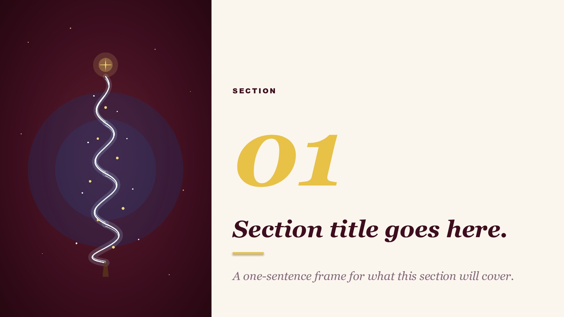 Starlit — Cranberry slide 2: Section divider