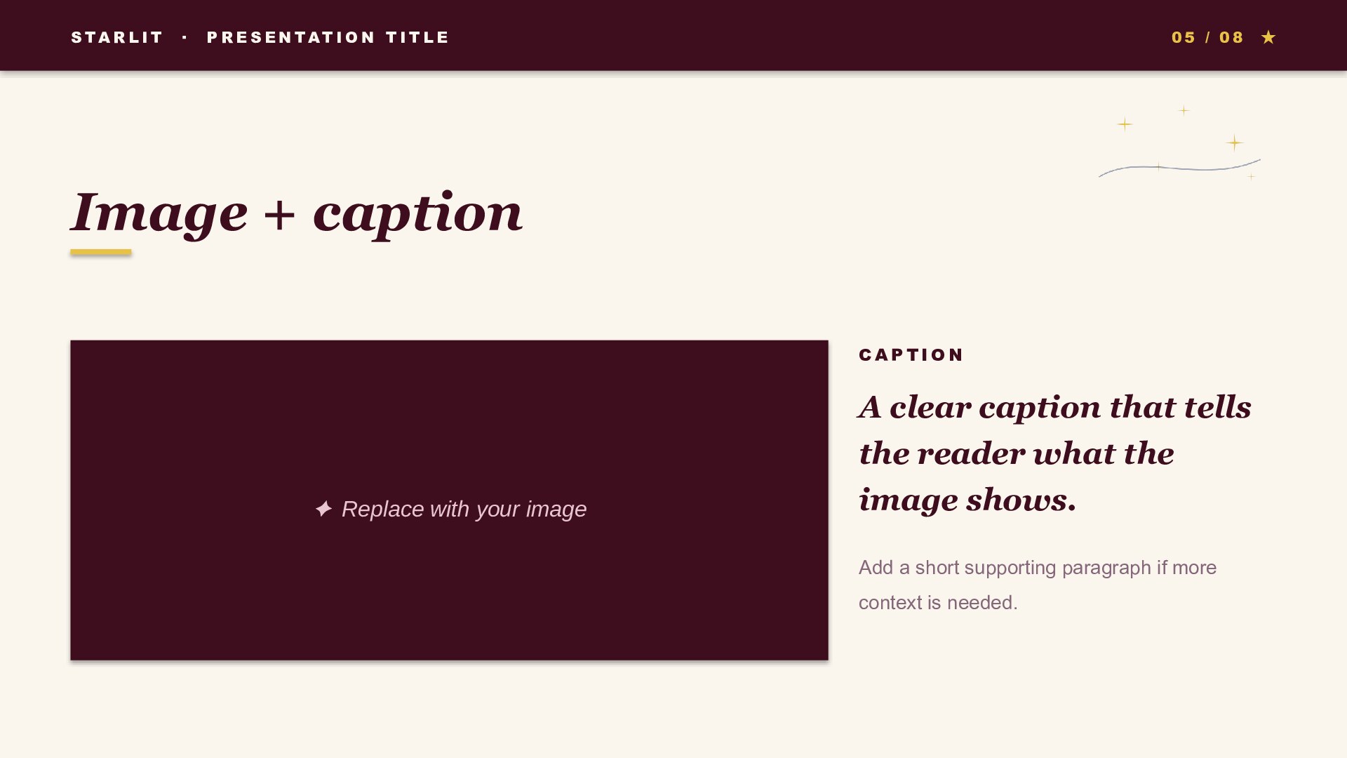 Starlit — Cranberry slide 5: Image + caption