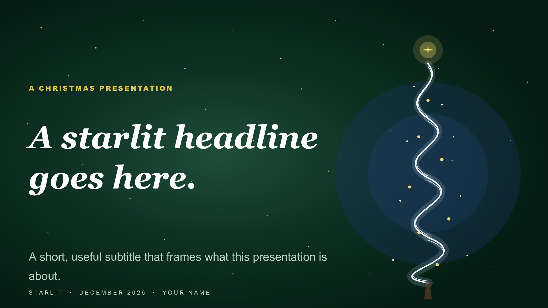 Starlit — Evergreen slide 1: Title cover