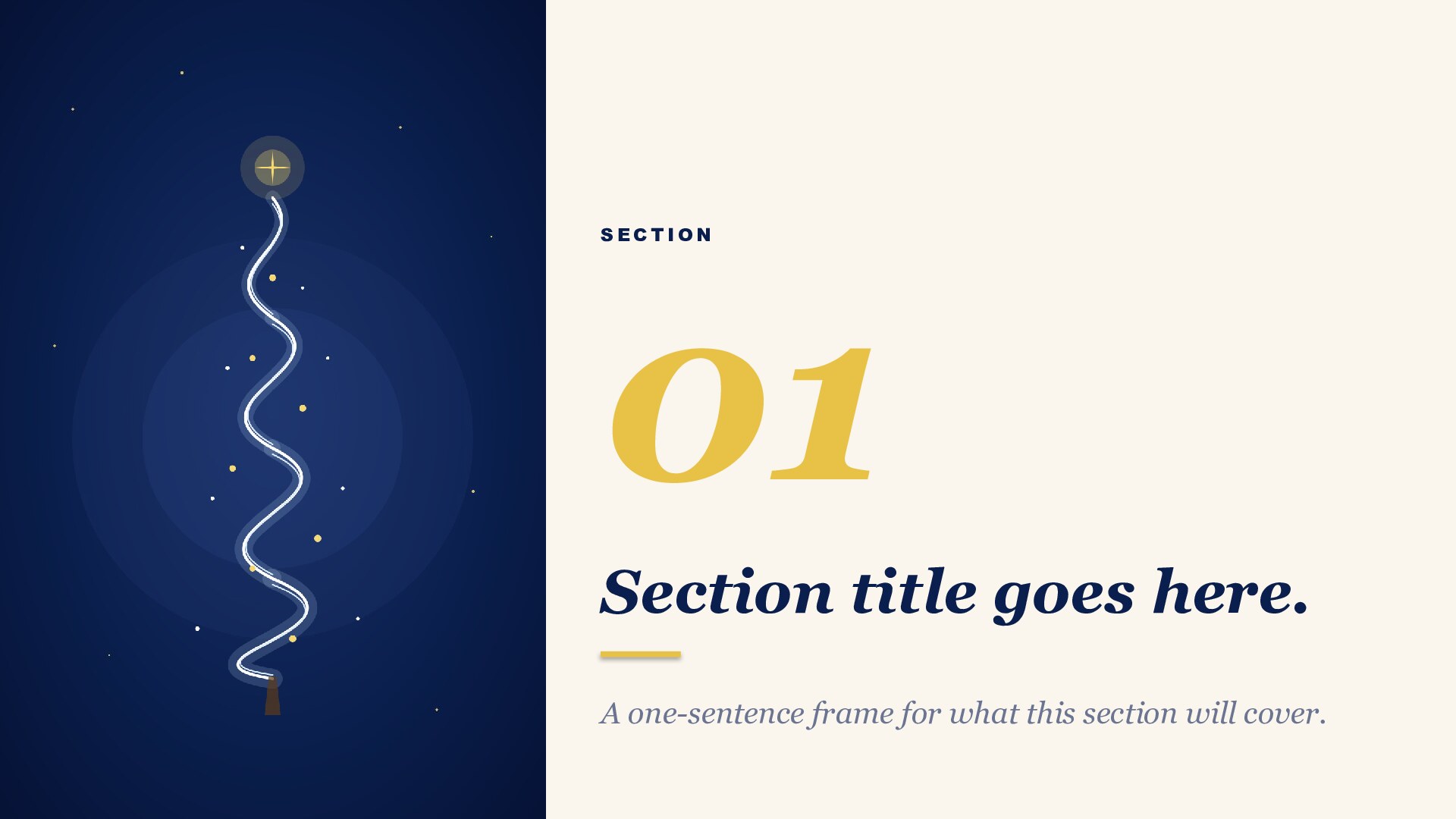 Starlit — Midnight slide 2: Section divider