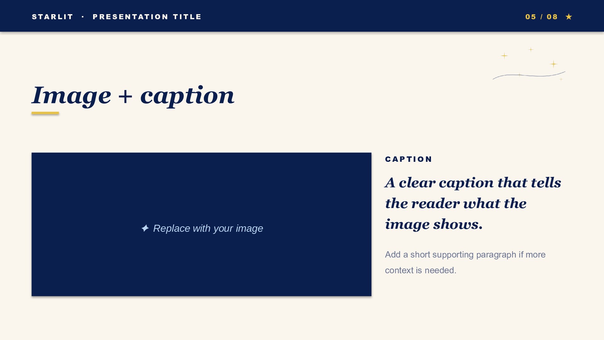 Starlit — Midnight slide 5: Image + caption