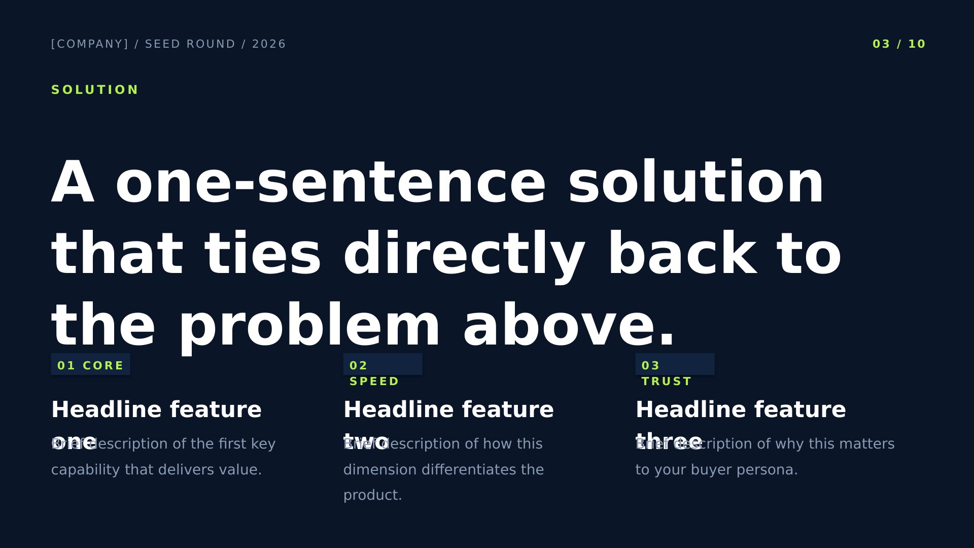 Velocity — Modern SaaS slide 3: Solution