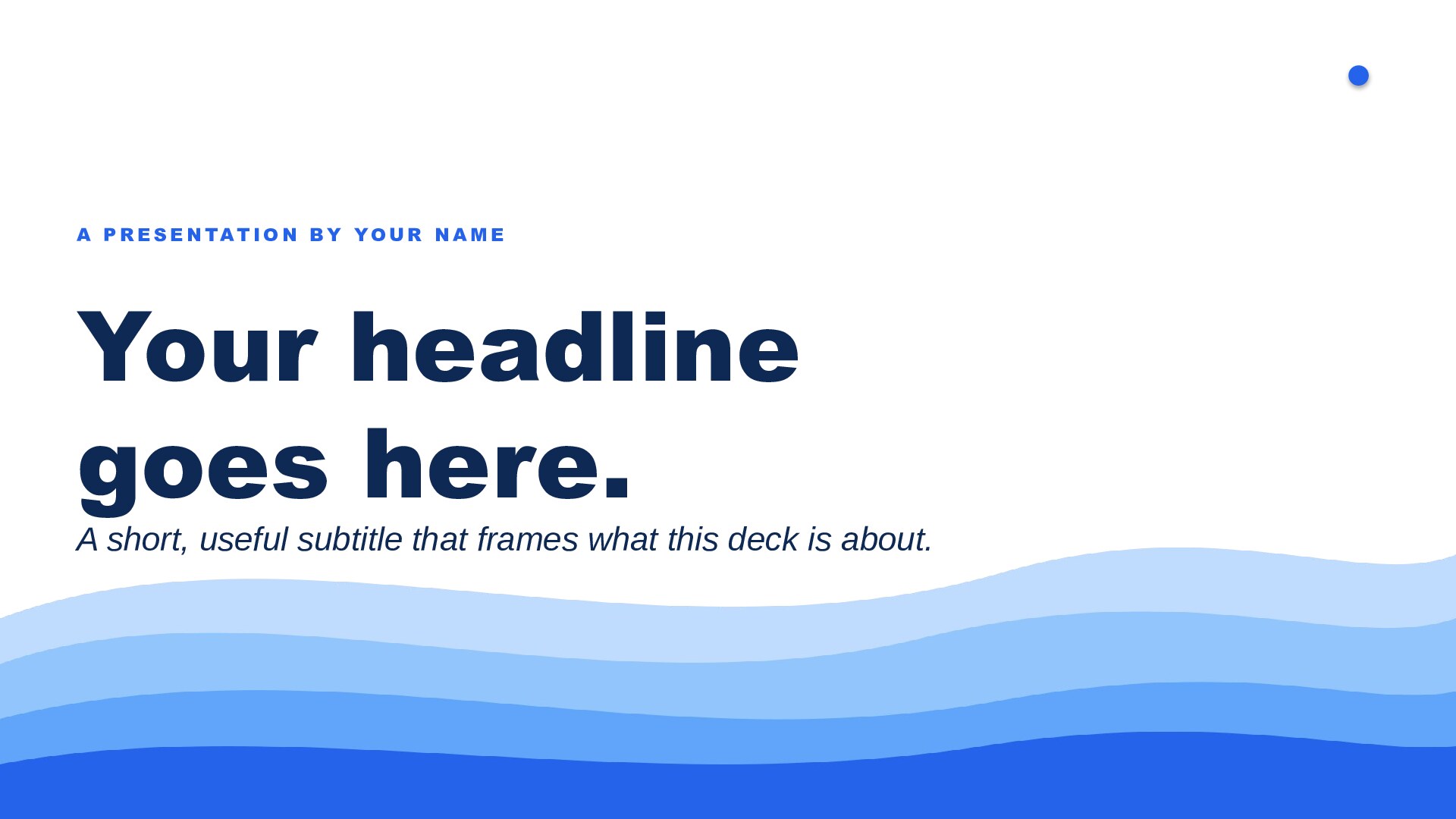Waves — Blue slide 1: Title cover