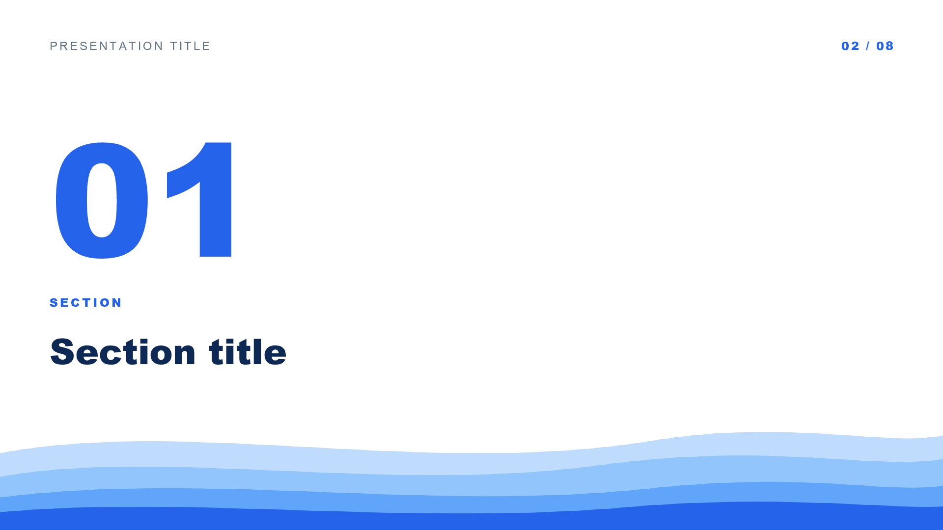 Waves — Blue slide 2: Section divider