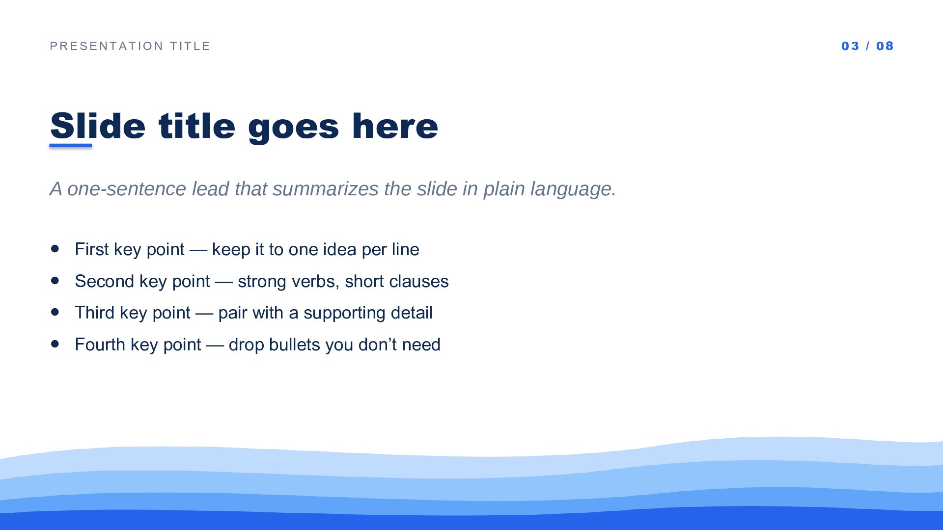 Waves — Blue slide 3: Content / lesson