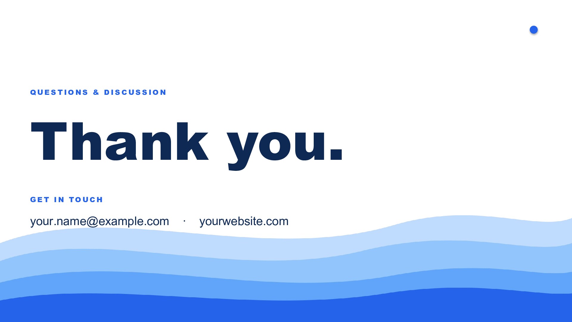 Waves — Blue slide 8: Closing