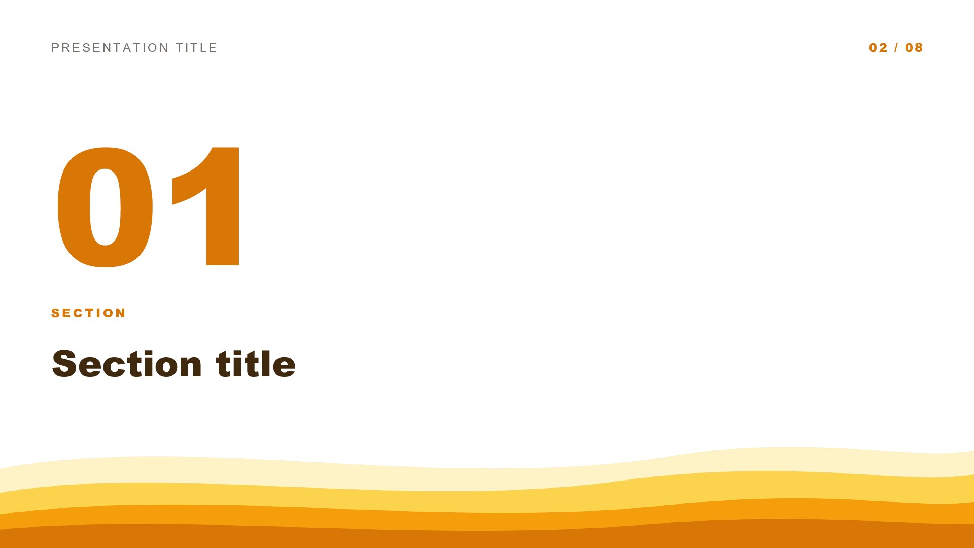 Waves — Gold slide 2: Section divider