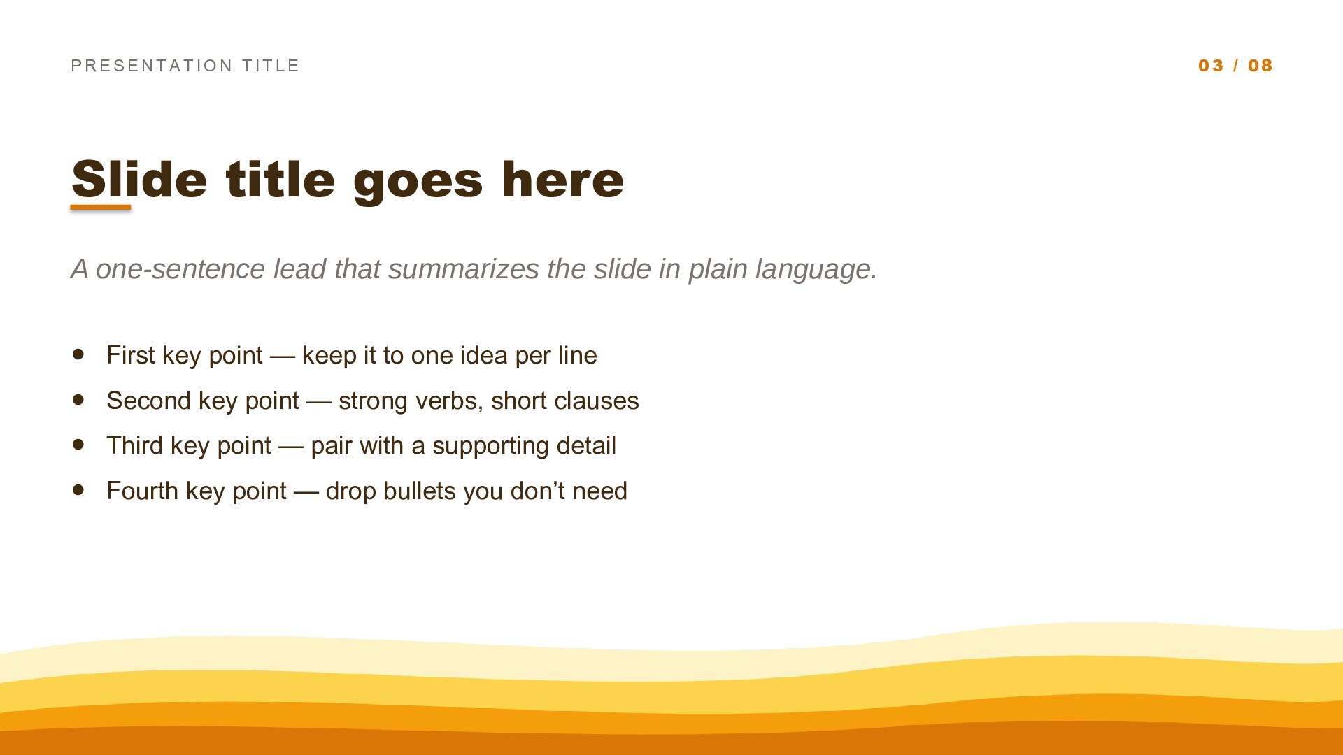 Waves — Gold slide 3: Content / lesson