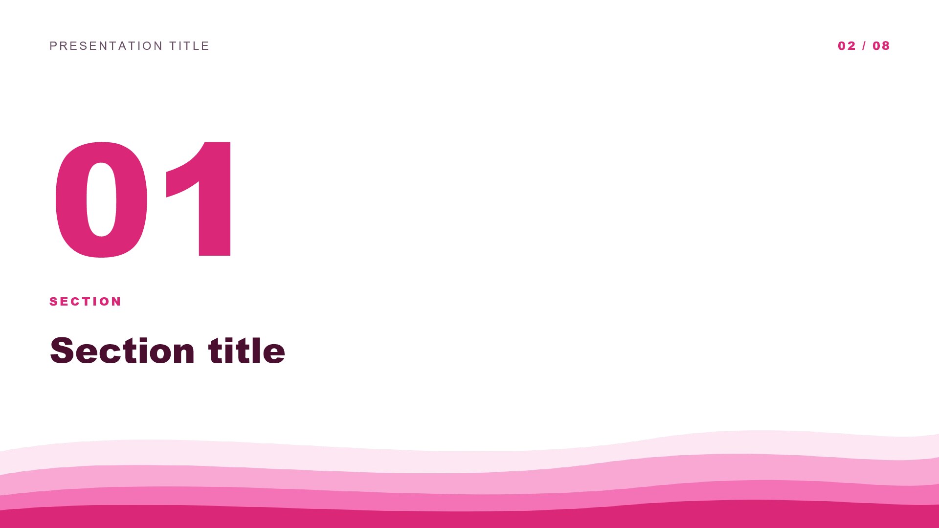 Waves — Pink slide 2: Section divider