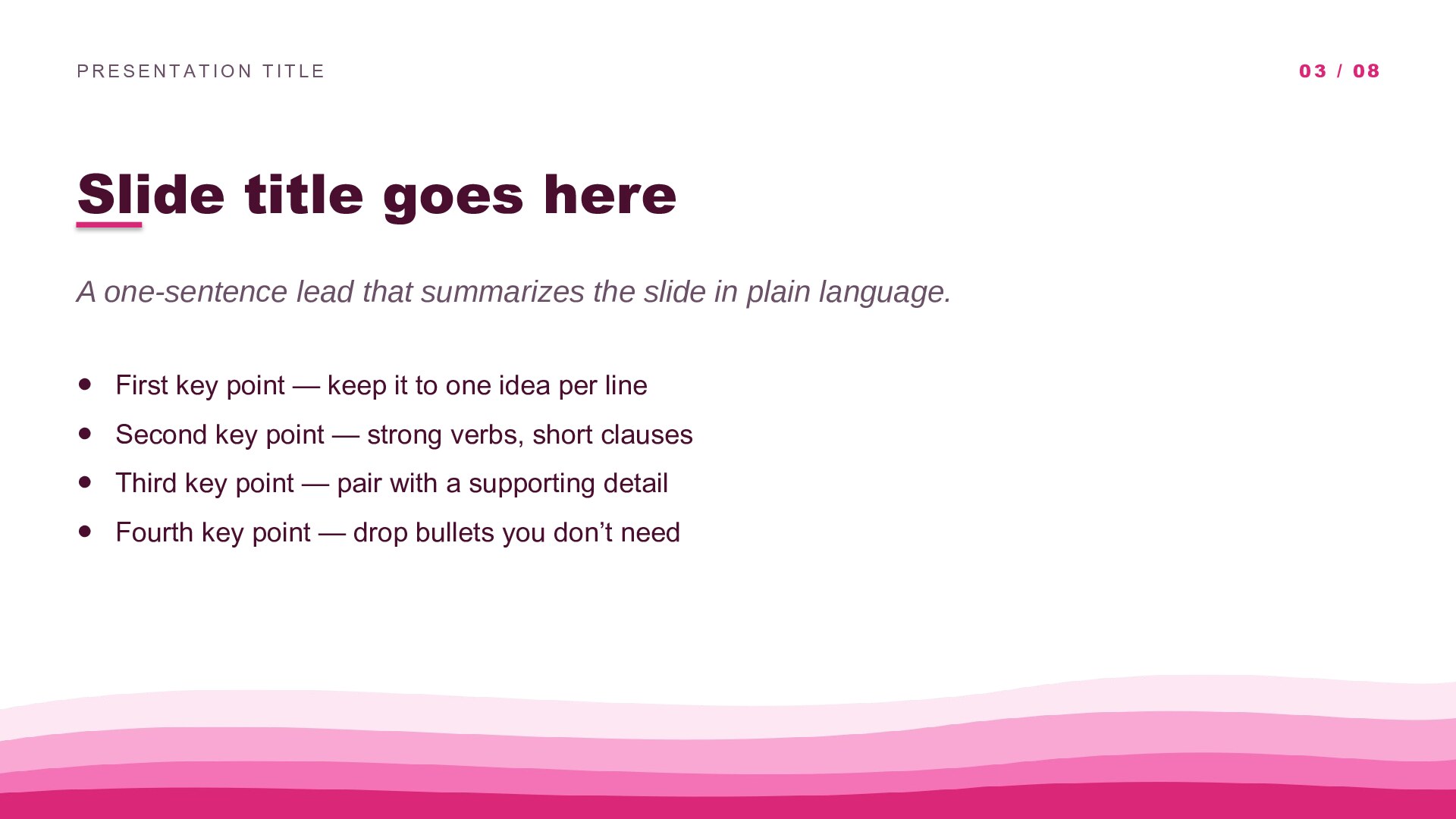 Waves — Pink slide 3: Content / lesson