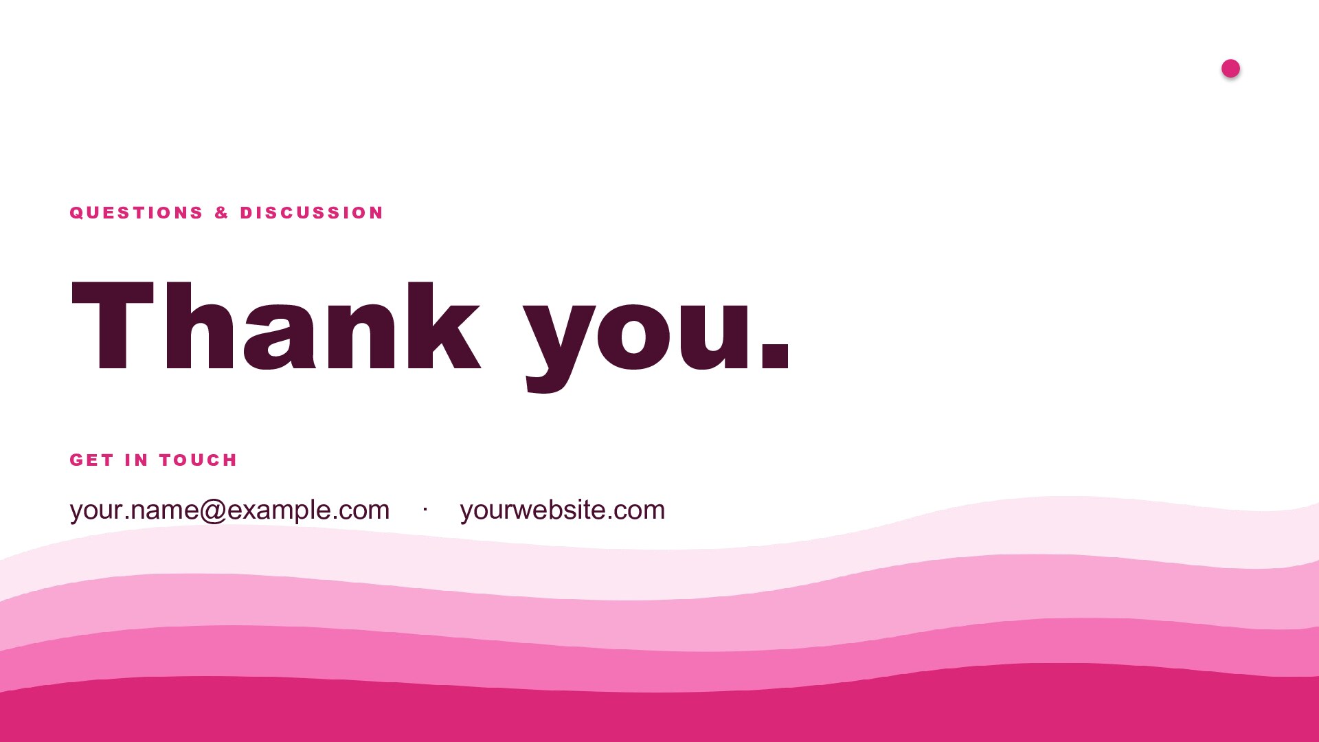 Waves — Pink slide 8: Closing