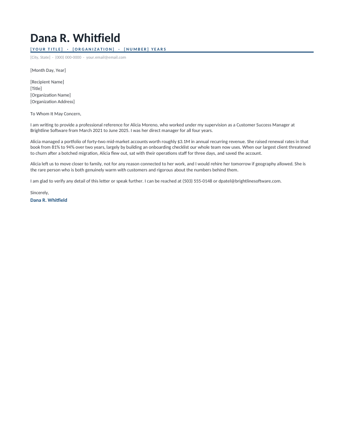 Professional Example — Credentials preview