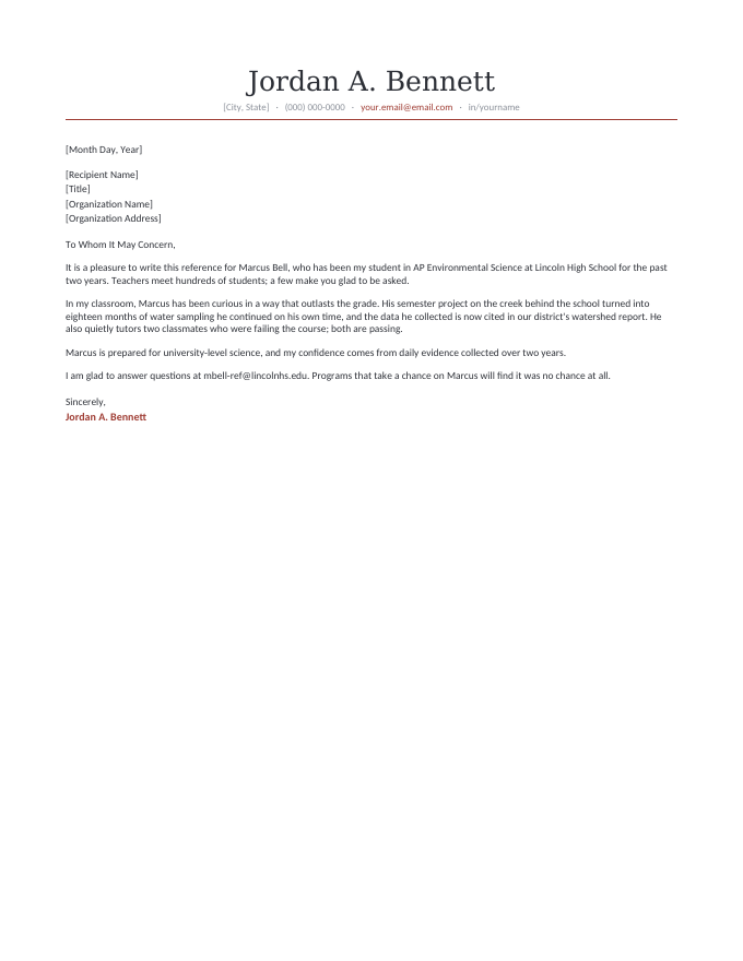 Student Example — Apple preview
