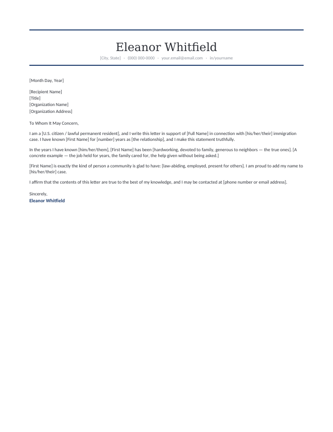 Character Statement — Navy preview